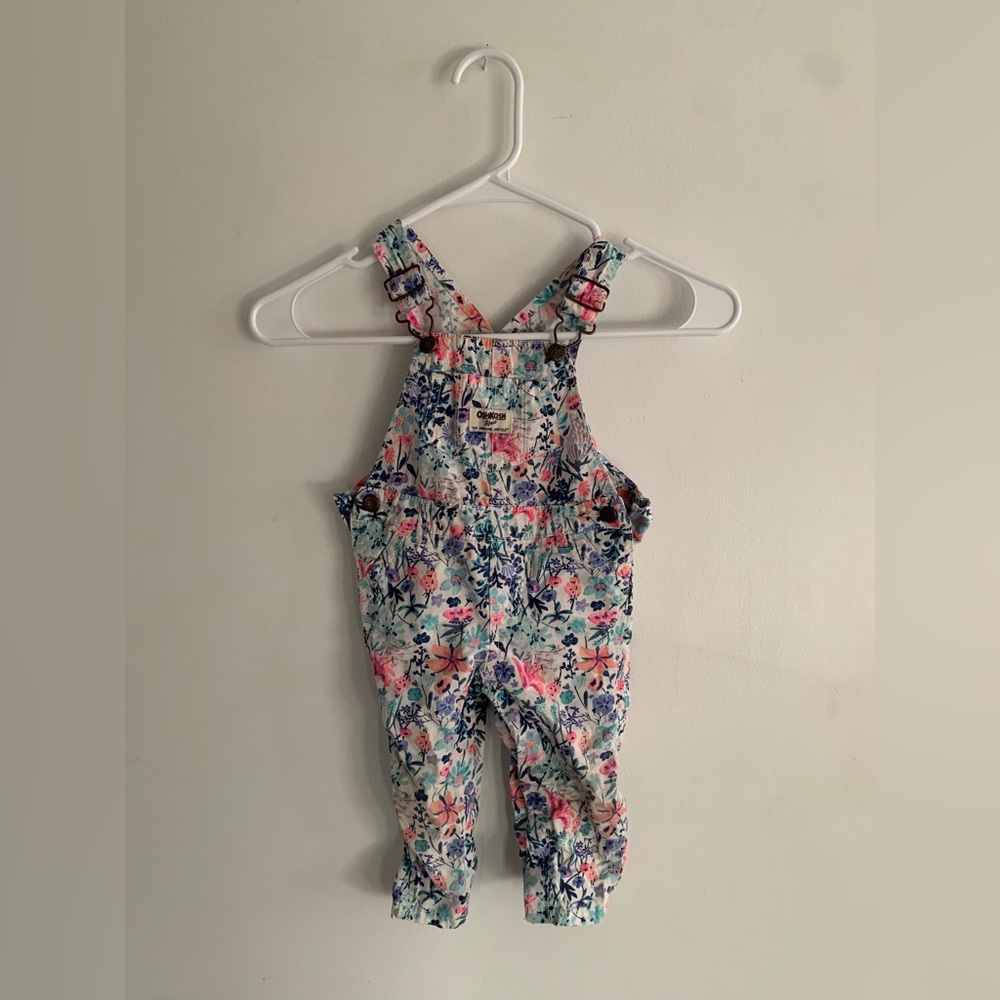 OshKosh B'gosh Floral Kids Overalls 100% Cotton 12 months